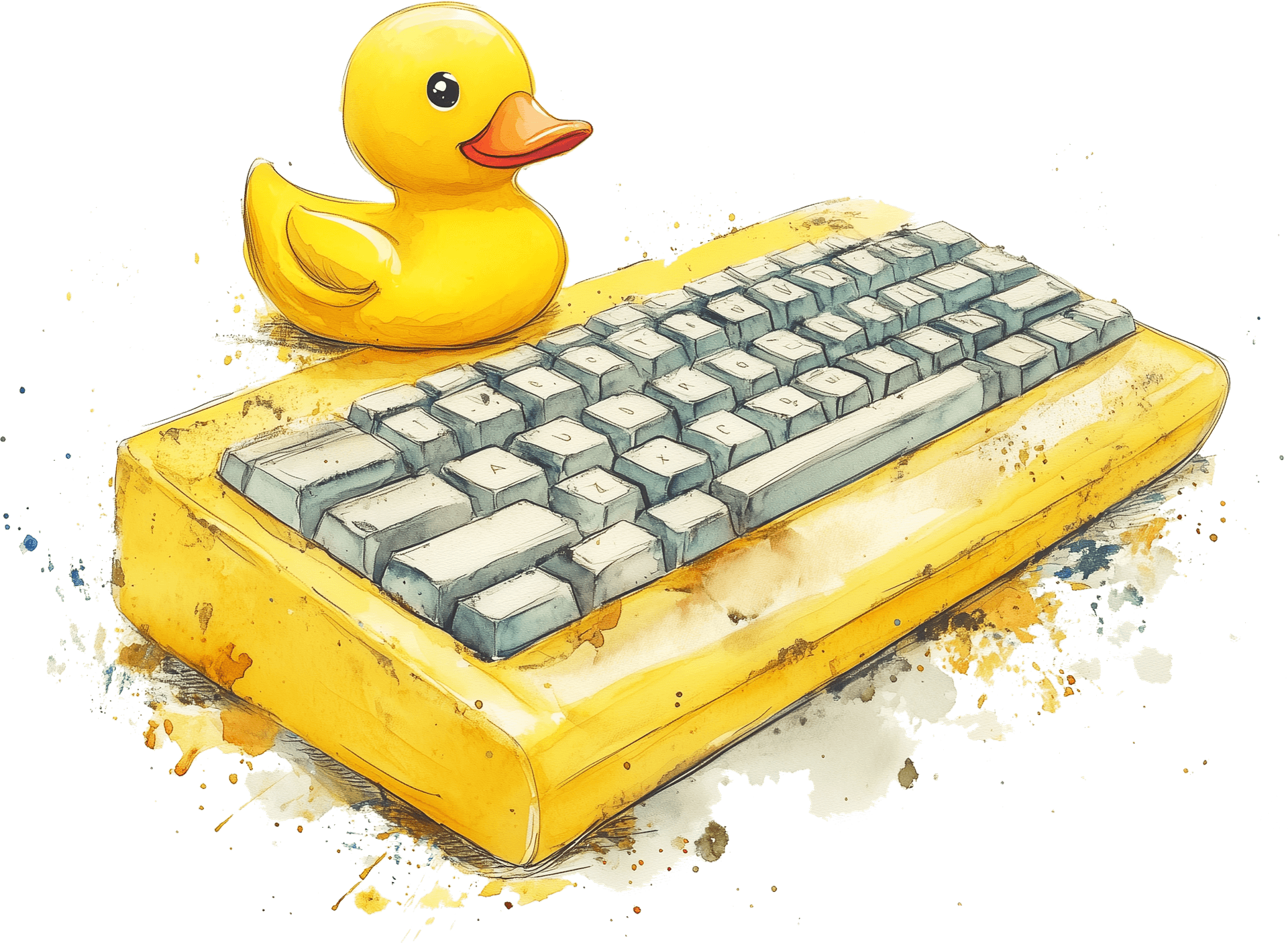 Rubber duck with keyboard